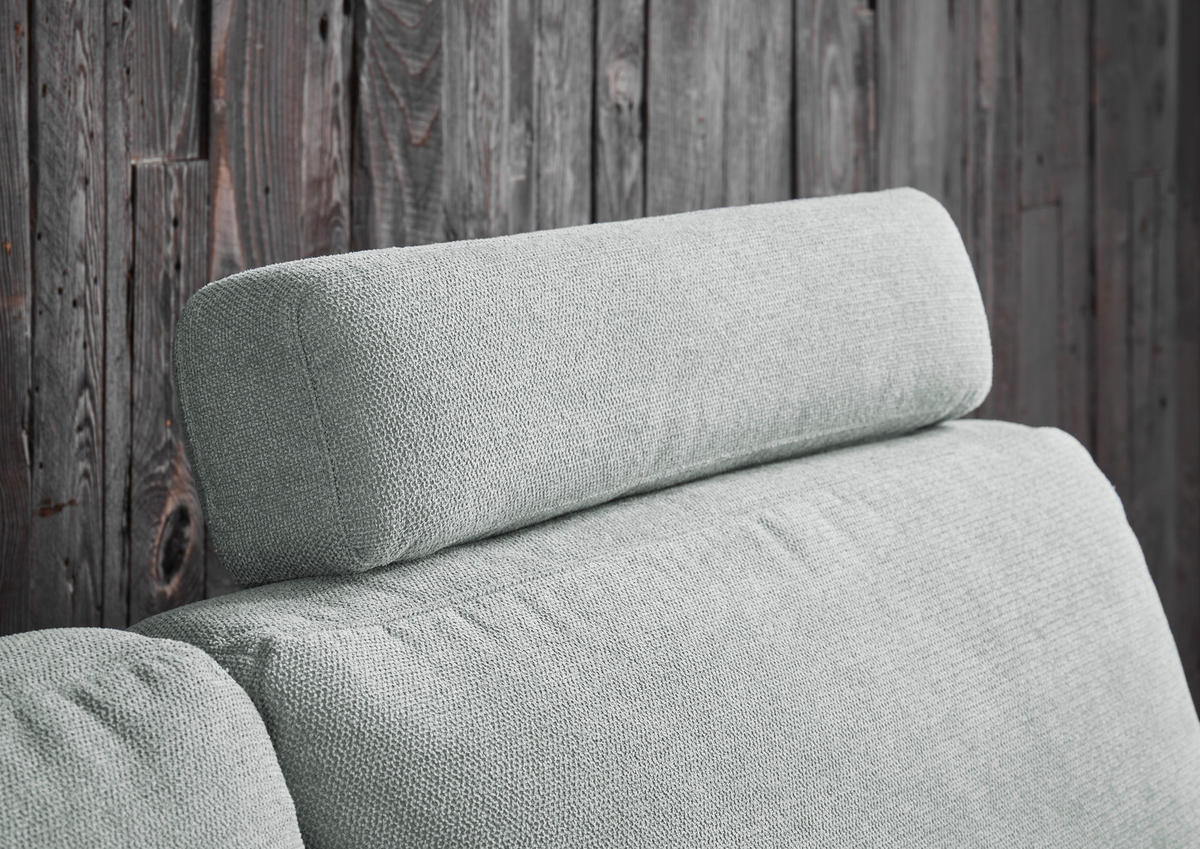 3-SITZER-SOFA in Flachgewebe Blaugrau  - Blaugrau/Schwarz, Design, Textil/Metall (226/89/97cm) - Pure Home Lifestyle
