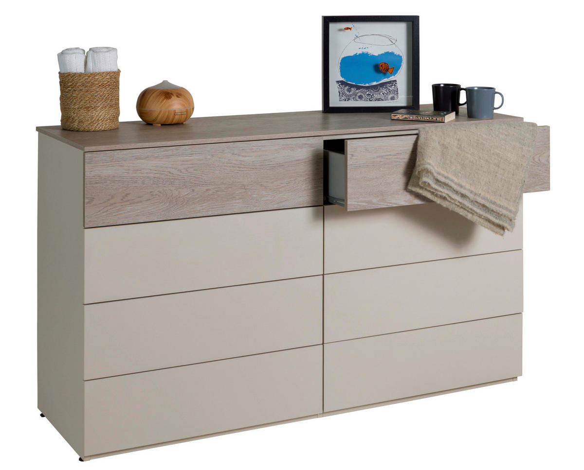 KOMODA,  - Moderno, umetna masa/leseni material (140/83/45cm) - Xora