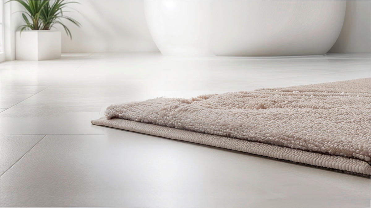 KUPAONSKI TEPIH bež  GRUND  - bež, Basics, tekstil/plastika (60/100cm) - Grund