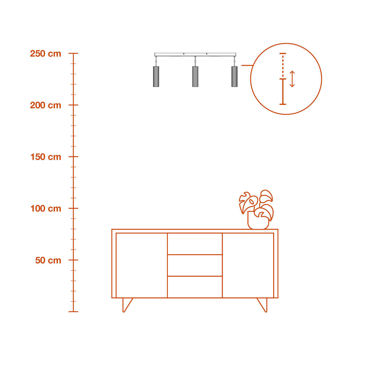 PENDELLEUCHTE 82,5/5,6/124 cm  - Schwarz, KONVENTIONELL, Metall (82,5/5,6/124cm) - Ledvance