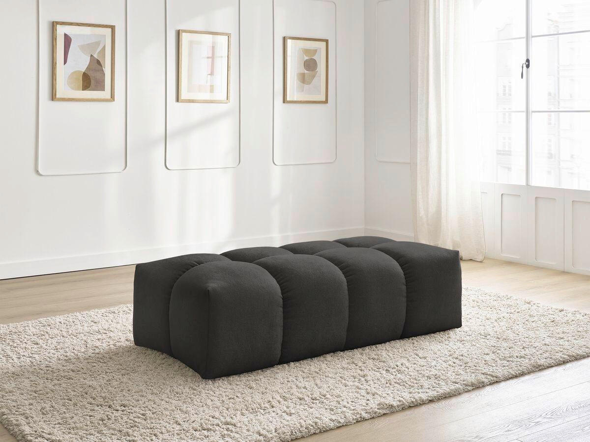 HOCKER EVEREST Struktur Schwarz  - Schwarz, MODERN, Kunststoff/Textil (140/70/40cm)