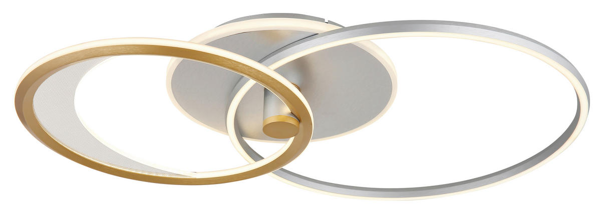 LED MENNYEZETI LÁMPA - opál/aranyszínű, Basics, műanyag/fém (81/51/11cm) - Globo