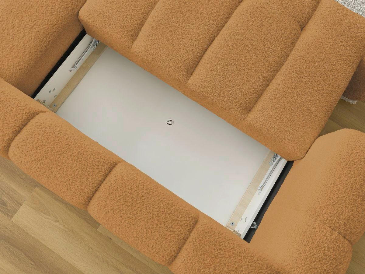 ECKSCHLAFSOFA FUJI Bouclé Gelb  inkl.  - Gelb/Schwarz, MODERN, Kunststoff/Textil (292/160cm)