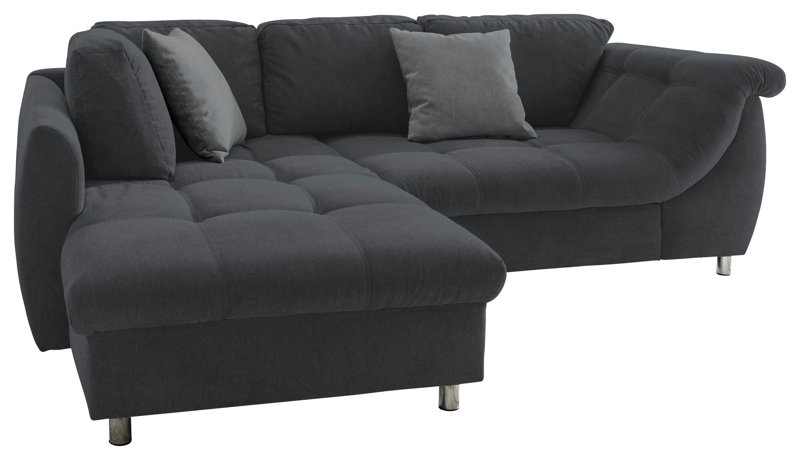 ROHOVÁ SEDAČKA, textil, černá - černá/tmavě šedá, Design, textil/plast (190/250cm) - Livetastic