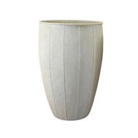 VIRÁGKASPÓ  - fehér, Basics, fém (24.5/24.5/42.5cm)