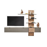 WOHNWAND  in Eichefarben, Hellgrau  273,8/205,5/37,1 cm  - Eichefarben/Hellgrau, Design, Holz/Holzwerkstoff (273,8/205,5/37,1cm) - Dieter Knoll