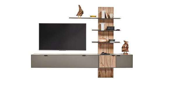 WOHNWAND  in Eichefarben, Hellgrau  273,8/205,5/37,1 cm  - Eichefarben/Hellgrau, Design, Holz/Holzwerkstoff (273,8/205,5/37,1cm) - Dieter Knoll