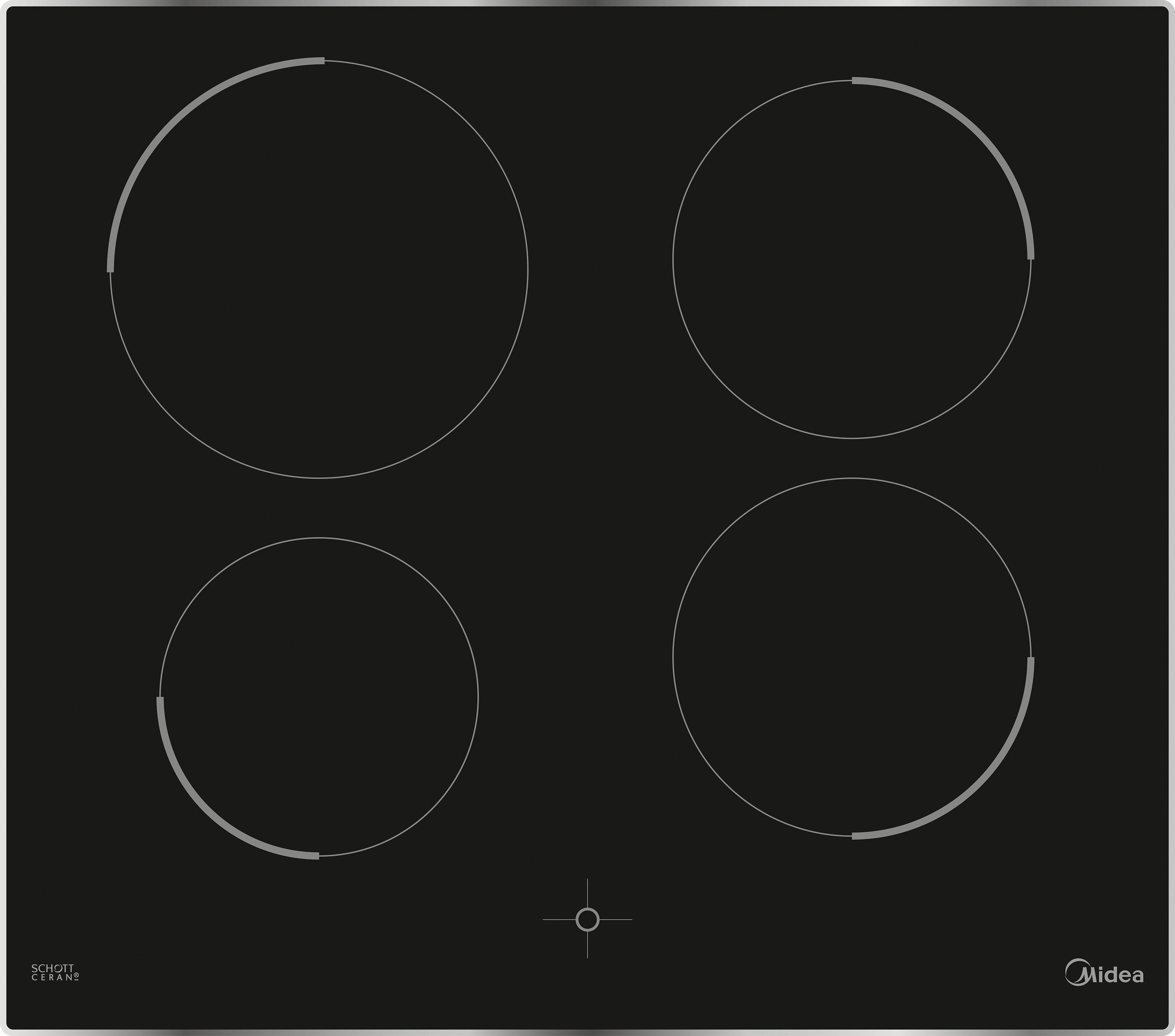 HERDSET OSK 4875 IX  - Edelstahlfarben/Schwarz, Basics, Glas/Metall (59,5/59,5/57,5cm) - Midea