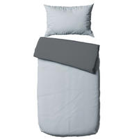 OBOJESTRANSKA POSTELJNINA 140/200 cm saten antracit, svetlo siva  - antracit/svetlo siva, Basics, tekstil (140/200cm) - Novel
