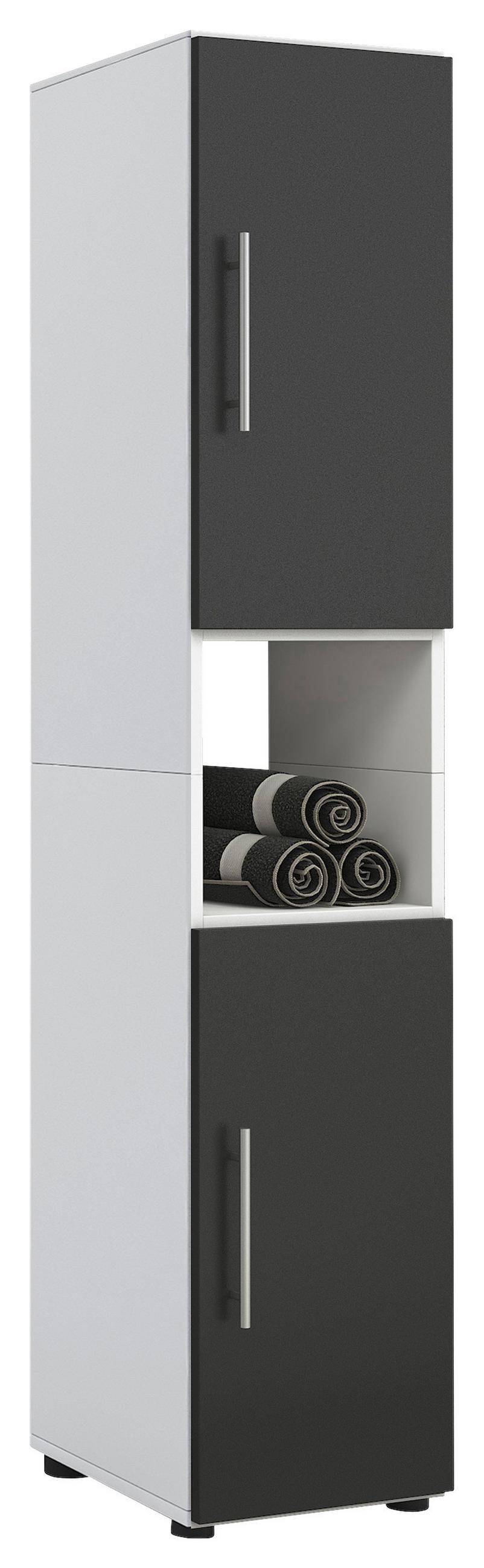 BADEZIMMER  in 122 cm  - Schwarz/Weiß, MODERN, Holzwerkstoff (122cm) - MID.YOU