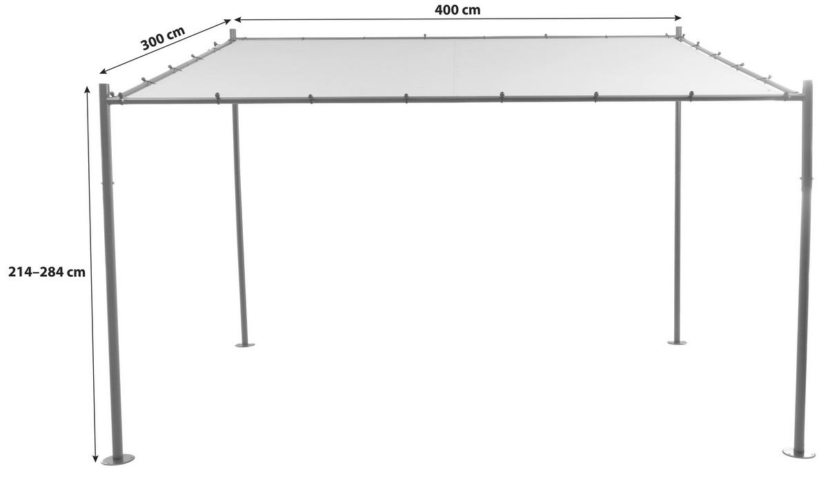 PAVILLON 400/284/300 cm   - Anthrazit/Hellgrau, KONVENTIONELL, Textil/Metall (400/284/300cm) - Siena Garden
