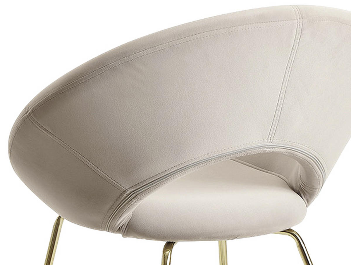 ARMLEHNSTUHL  in Samt  - Beige/Goldfarben, Modern, Textil/Metall (57/83/60cm) - MID.YOU