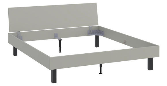 BETT 180/200 cm,  in Hellgrau  - Hellgrau/Schwarz, Design, Metall (180/200cm) - Xora