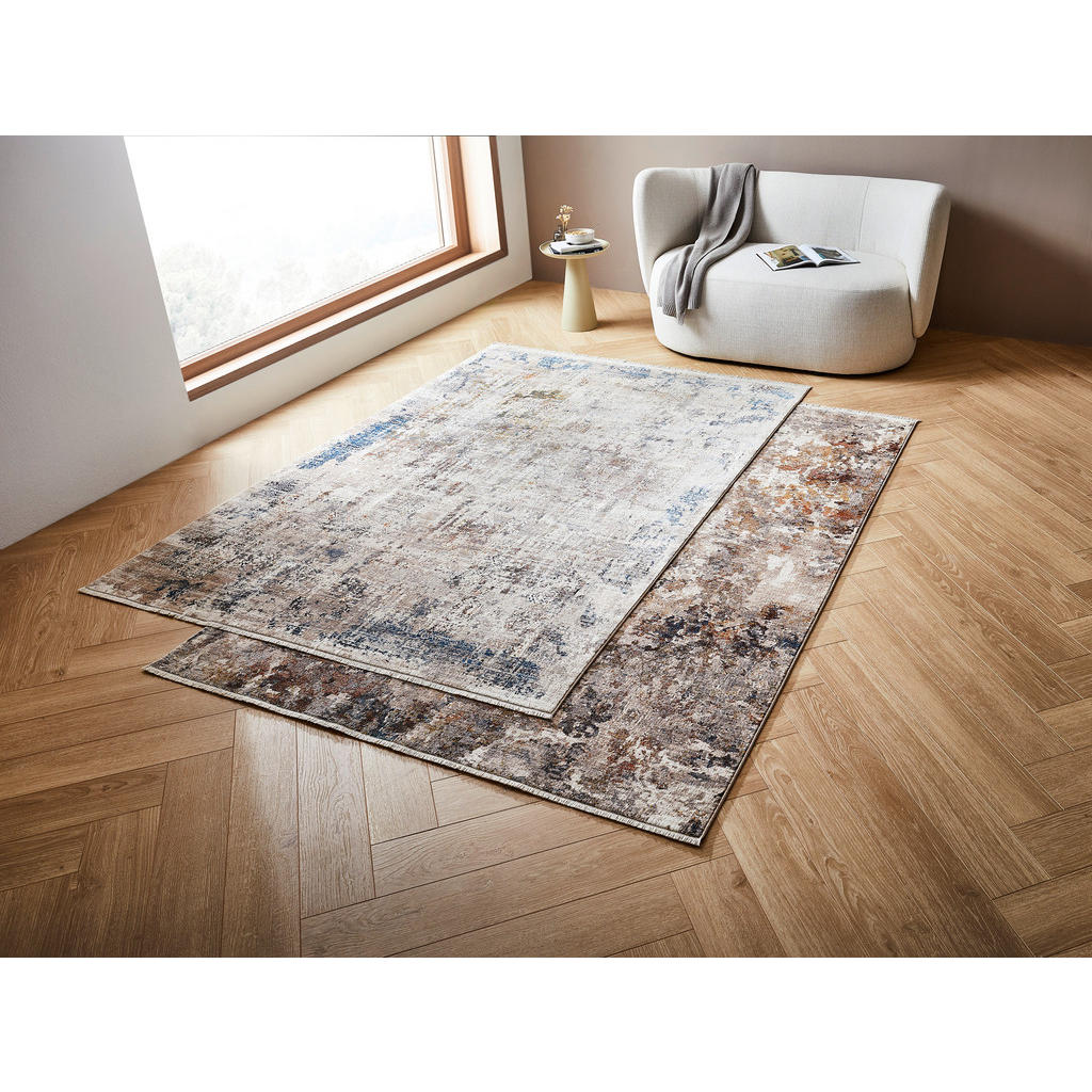 Thumbnail - Novel Läufer Samarkand, Blau, Beige, Textil, Abstraktes, rechteckig, 70x240 cm, ISO 9001, Bsci, Oeko-Tex® Standard 100, ...