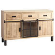 BUFFET 145/180/42 cm  in  - Graubraun/Schwarz, LIFESTYLE, Glas/Holz (145/180/42cm) - Landscape