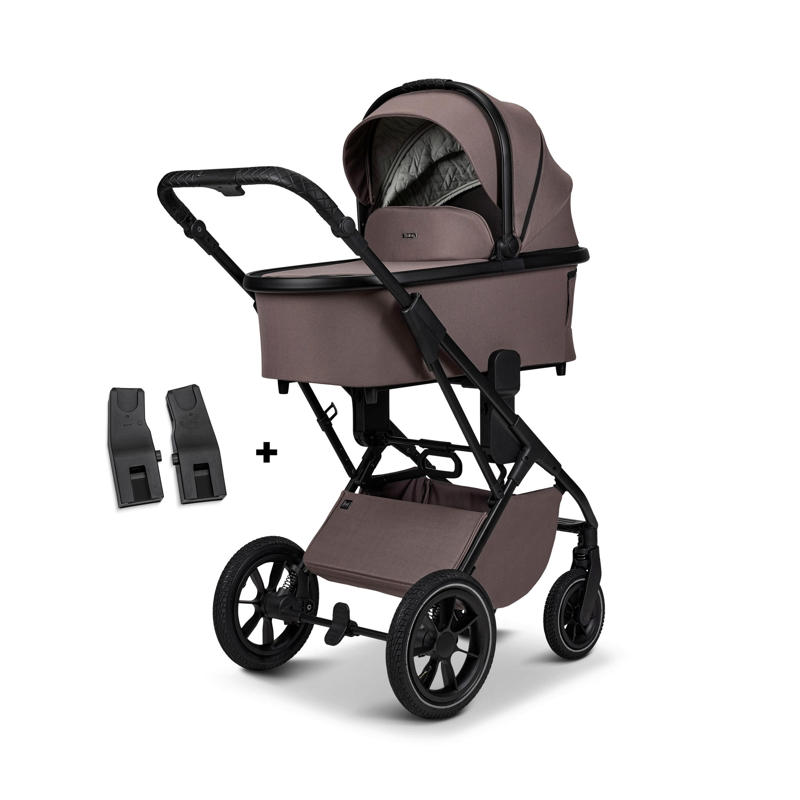 KOMBIKINDERWAGEN  Più  Tonka  - Graubraun/Schwarz, Basics, Textil (97/105/127cm) - Moon