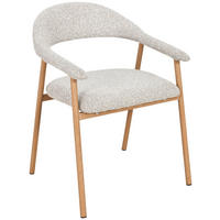 ARMLEHNSTUHL   Bouclé  - Eichefarben/Beige, Basics, Holz/Textil (59/75/62cm) - Livetastic