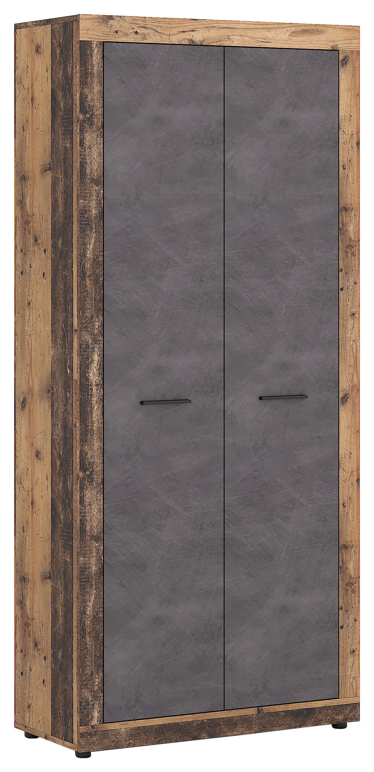 Mid.you Garderobenschrank Graphit, Alteiche 88.9x198x40 cm