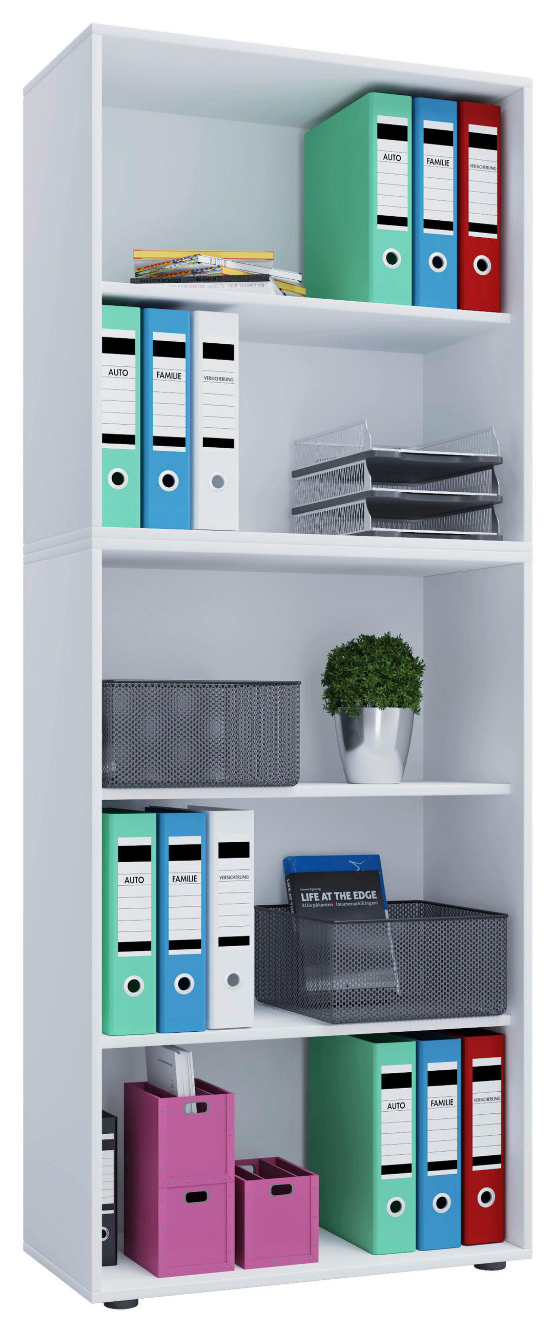 ARKIVHYLLA 70/178/37 cm  - vit/svart, Basics, trämaterial/plast (70/178/37cm) - MID.YOU