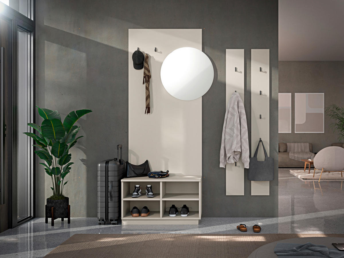 GARDEROBE 5-teilig  in 170/205/40 cm  - Kaschmir, Design, Glas/Holzwerkstoff (170/205/40cm) - Carryhome