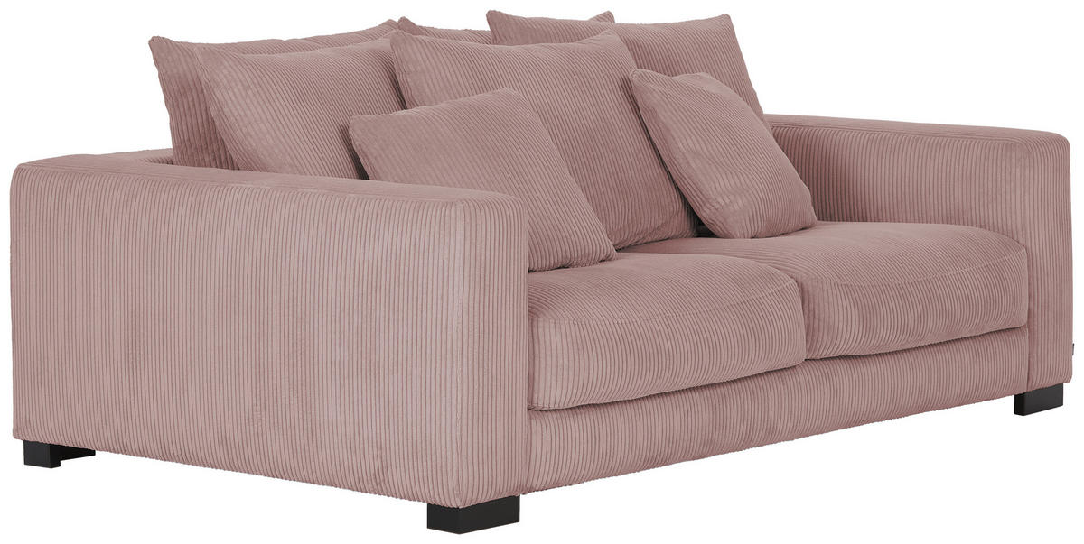 2,5-SITS SOFFA i manchester rosa  - svart/rosa, Klassisk, trä/textil (203/83/126cm) - MID.YOU