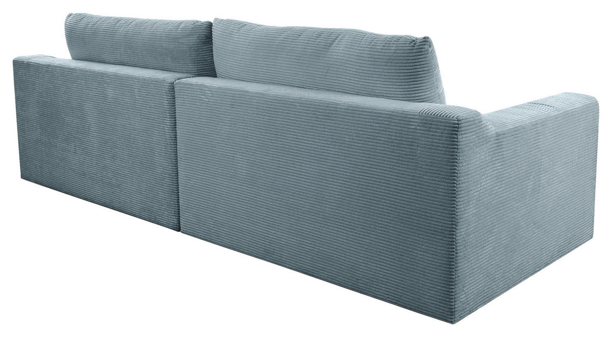 BIGSOFA in Cord Blaugrau  - Blaugrau/Schwarz, Design, Kunststoff/Textil (276/90/109cm) - Sit & More