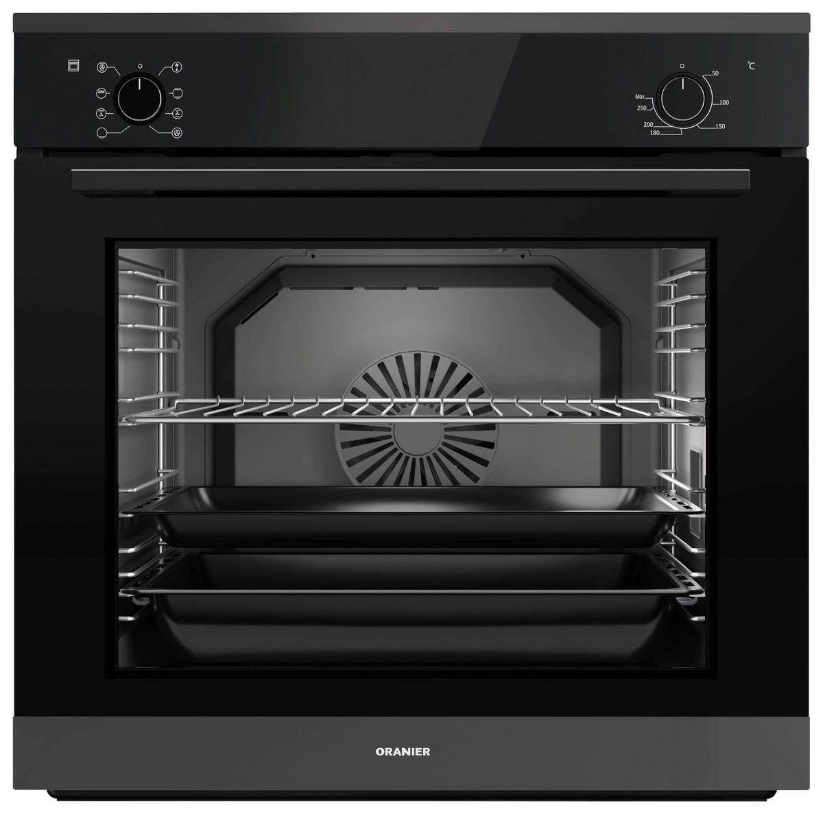 EINBAUBACKOFEN EBS320  - Schwarz, Basics, Glas/Metall (59,6/59,5/56,9cm) - Oranier