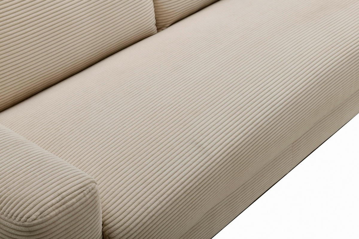 SCHLAFSOFA Cord Beige  - Beige/Schwarz, Design, Textil/Metall (198/89/98cm) - Carryhome
