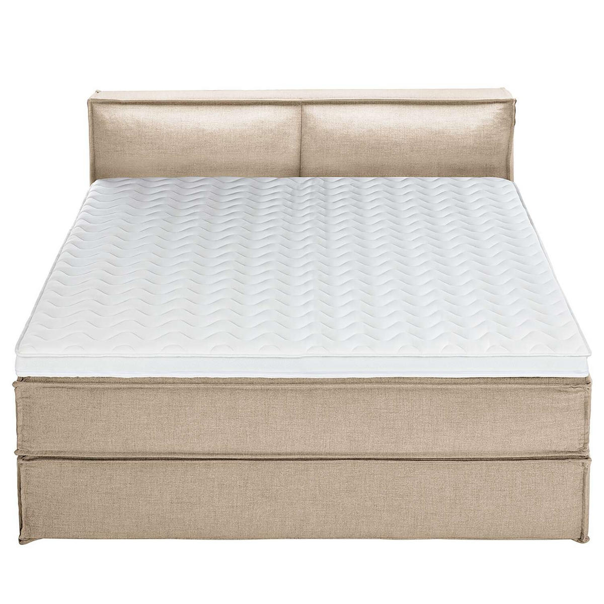 BOXSPRINGBETT 180/220 cm  in Beige  - Beige/Schwarz, Design, Textil (180/220cm) - home24