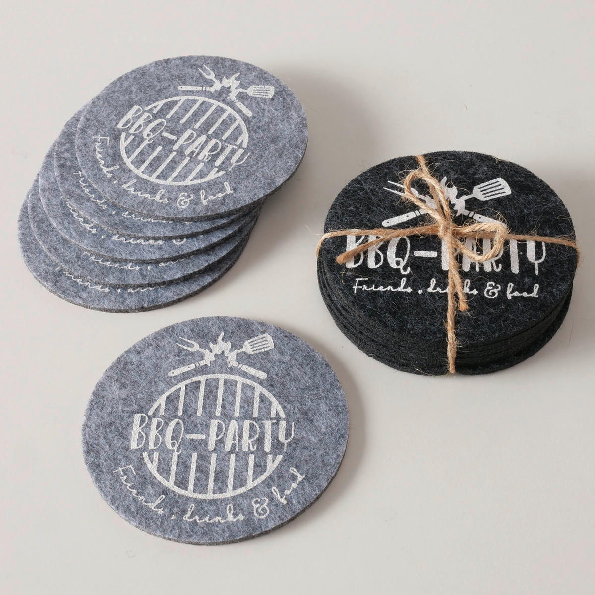 SADA PODLOŽIEK - svetlosivá/tmavosivá, Basics, textil (10cm)