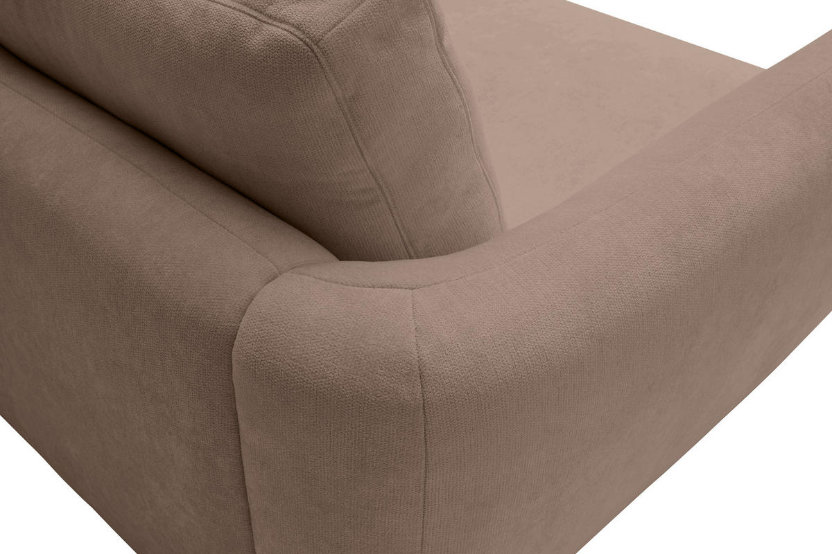 ECKSOFA  in Chenille Taupe  307/224 cm  - Taupe/Schwarz, KONVENTIONELL, Kunststoff/Textil (307/224cm) - Hom`in