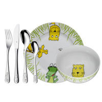 KINDERGESCHIRRSET Safari Porzellan 6-teilig  - Multicolor, Basics, Keramik/Metall (40/25/10cm) - WMF