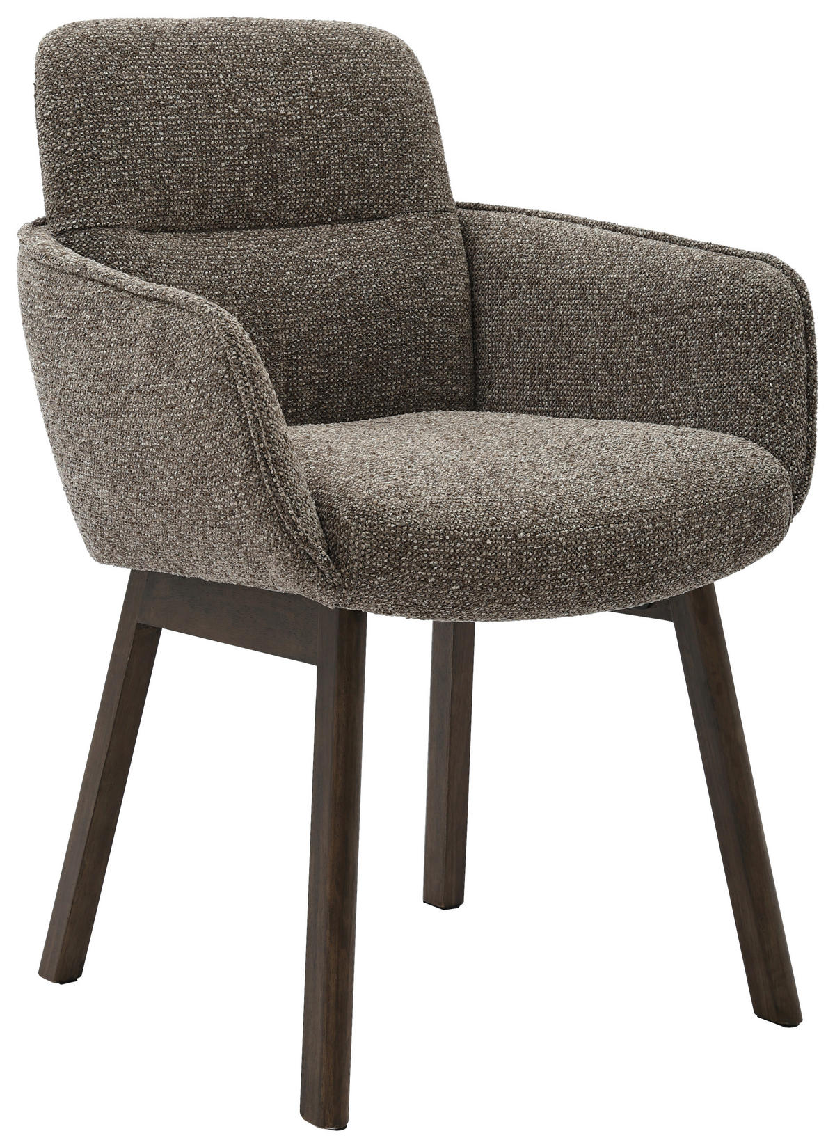 ARMLEHNSTUHL  in Struktur  - Dunkelbraun/Grau, MODERN, Holz/Textil (61/88/59cm) - MID.YOU