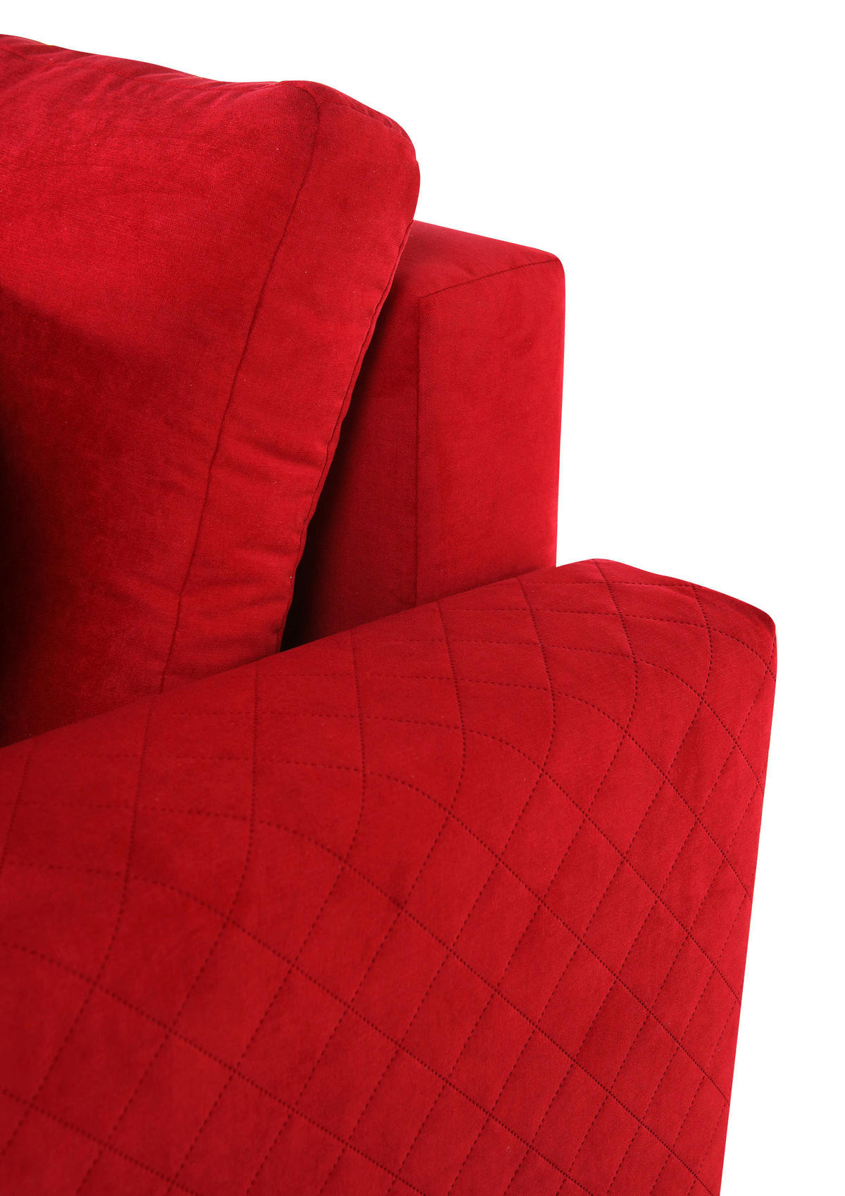 ECKSOFA Rot Flachgewebe  - Rot/Schwarz, KONVENTIONELL, Kunststoff/Textil (176/243cm) - MID.YOU