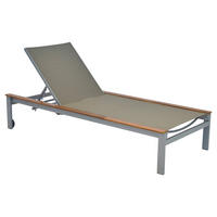GARTENLIEGE 198/103/84 cm Akazie  - Beige/Silberfarben, MODERN, Holz/Metall (198/103/84cm) - Gardenson