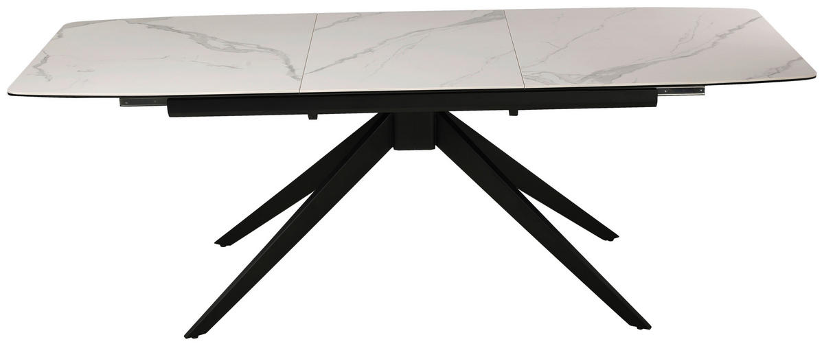 JEDILNA MIZA, črna, bela  - črna/bela, Design, kovina/keramika (160-220/90/76cm) - Hom`in