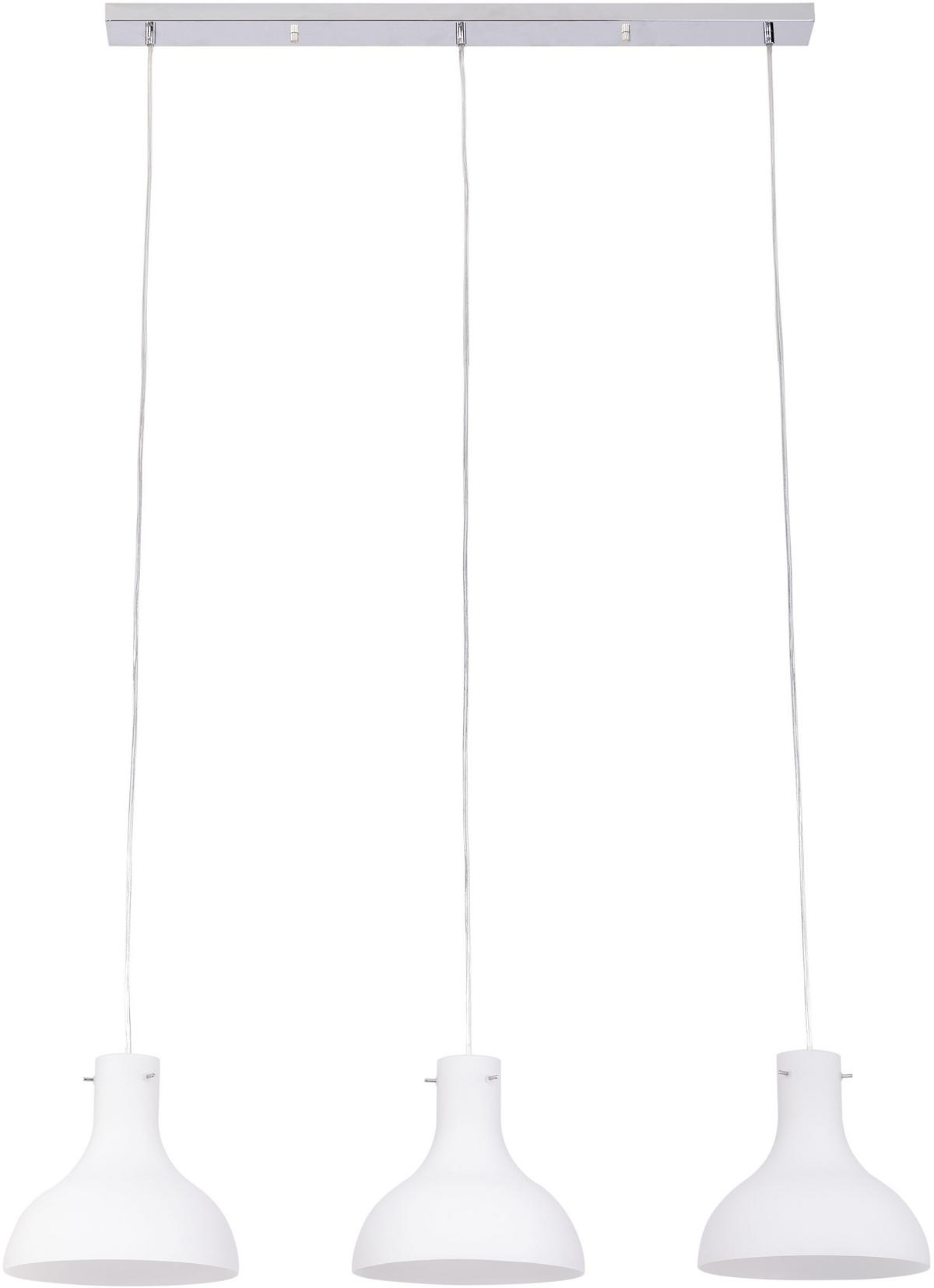 HÄNGLAMPA 95/25/150 cm  - vit, Trend, metall/glas (95/25/150cm) - Novel