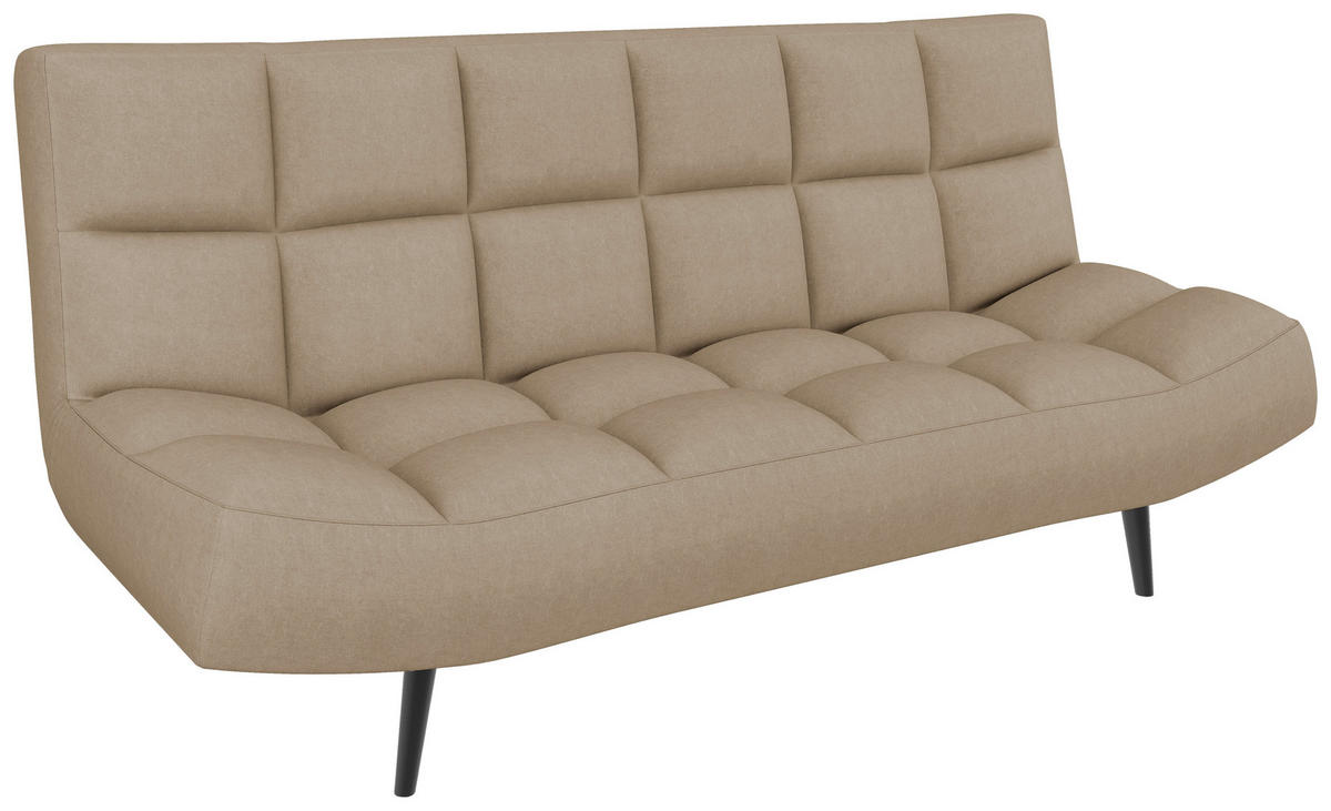 SCHLAFSOFA  in Mikrofaser Beige  - Beige/Schwarz, KONVENTIONELL, Holz/Textil (197/85/92cm) - Carryhome