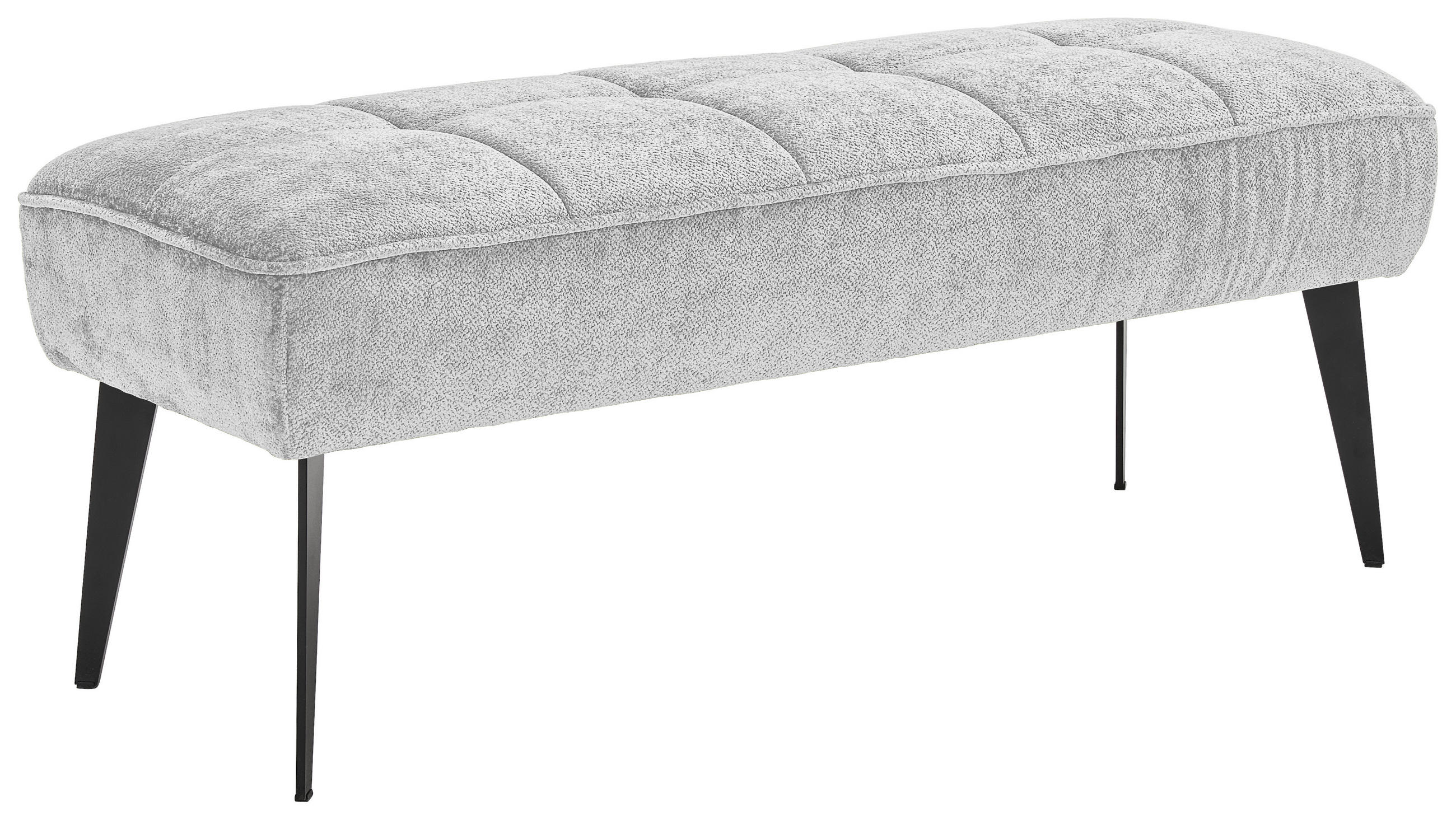 SITZBANK 133/54/47 cm Webstoff Grau Metall  - Schwarz/Grau, MODERN, Textil/Metall (133/54/47cm) - Welnova