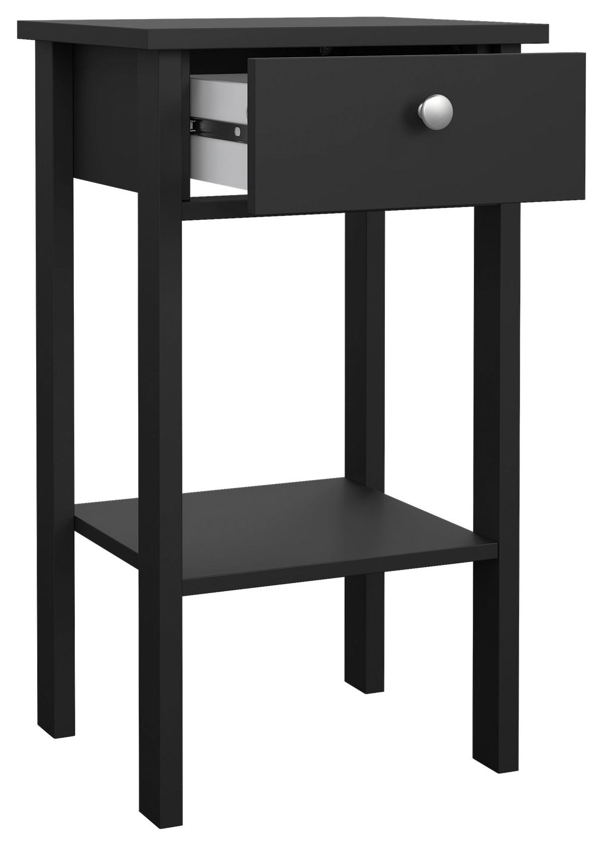 NACHTSCHRANK 40/70,1/34,2 cm  - Silberfarben/Schwarz, MODERN, Holzwerkstoff/Metall (40/70,1/34,2cm) - MID.YOU
