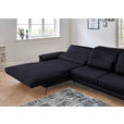 ECKSOFA in Echtleder Schwarz  - Schwarz, Design, Leder/Metall (193/328cm) - Dieter Knoll