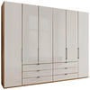 DREHTÜRENSCHRANK in Champagner, Eiche Bianco  - Schieferfarben/Eiche Bianco, Konventionell, Glas/Holzwerkstoff (300/216/58cm) - Dieter Knoll