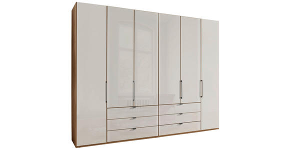 DREHTÜRENSCHRANK  in Champagner, Eiche Bianco  - Schieferfarben/Eiche Bianco, KONVENTIONELL, Glas/Holzwerkstoff (300/216/58cm) - Dieter Knoll
