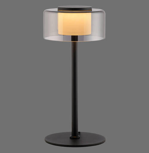 STOLNÍ LED LAMPA, posuvný stmívač, 15/15/33 cm - černá, Design, kov/plast (15/15/33cm)