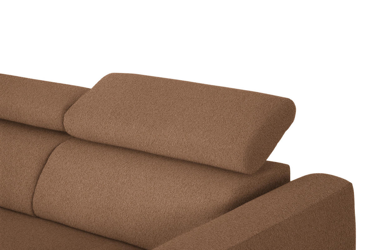 ECKSOFA  in Webstoff Rostfarben  205/280 cm  - Rostfarben/Schwarz, Design, Textil/Metall (205/280cm) - Xora