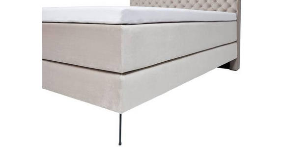 BOXSPRINGBETT 160/200 cm  in Beige  - Beige/Graphitfarben, Design, Textil/Metall (160/200cm) - Xora