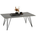 COUCHTISCH Marmor rechteckig Grau, Schwarz 115/70/45 cm  - Schwarz/Grau, Design, Stein/Metall (115/70/45cm) - Novel