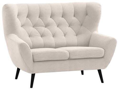 2-SITZER-SOFA in Mikrofaser Beige  - Beige/Schwarz, Design, Holz/Textil (137/101/95cm) - Stylife