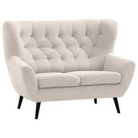 2-SITZER-SOFA in Mikrofaser Beige  - Beige/Schwarz, Design, Holz/Textil (137/101/95cm) - Stylife