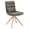 STUHL  Beinauswahl, Sitzfläche 360° drehbar, Gestellauswahl, Stoff-/Lederauswahl Mikrofaser  - Eichefarben/Grau, KONVENTIONELL, Holz/Textil (61/90/64cm) - Venjakob